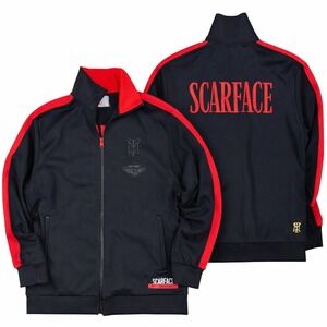 Shoe Palace Scarface Track Jacket Mens L Black Red Full Zip Tony Montana Y2K
